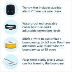 PetSafe Rechargeable In-Ground Fence For Dogs & Cats Over 5lb, Waterproof Receiver Collar With Tone & Static Correction -Pet Dog Supply Store 101827 PT3. AC SS1800 V1687288706