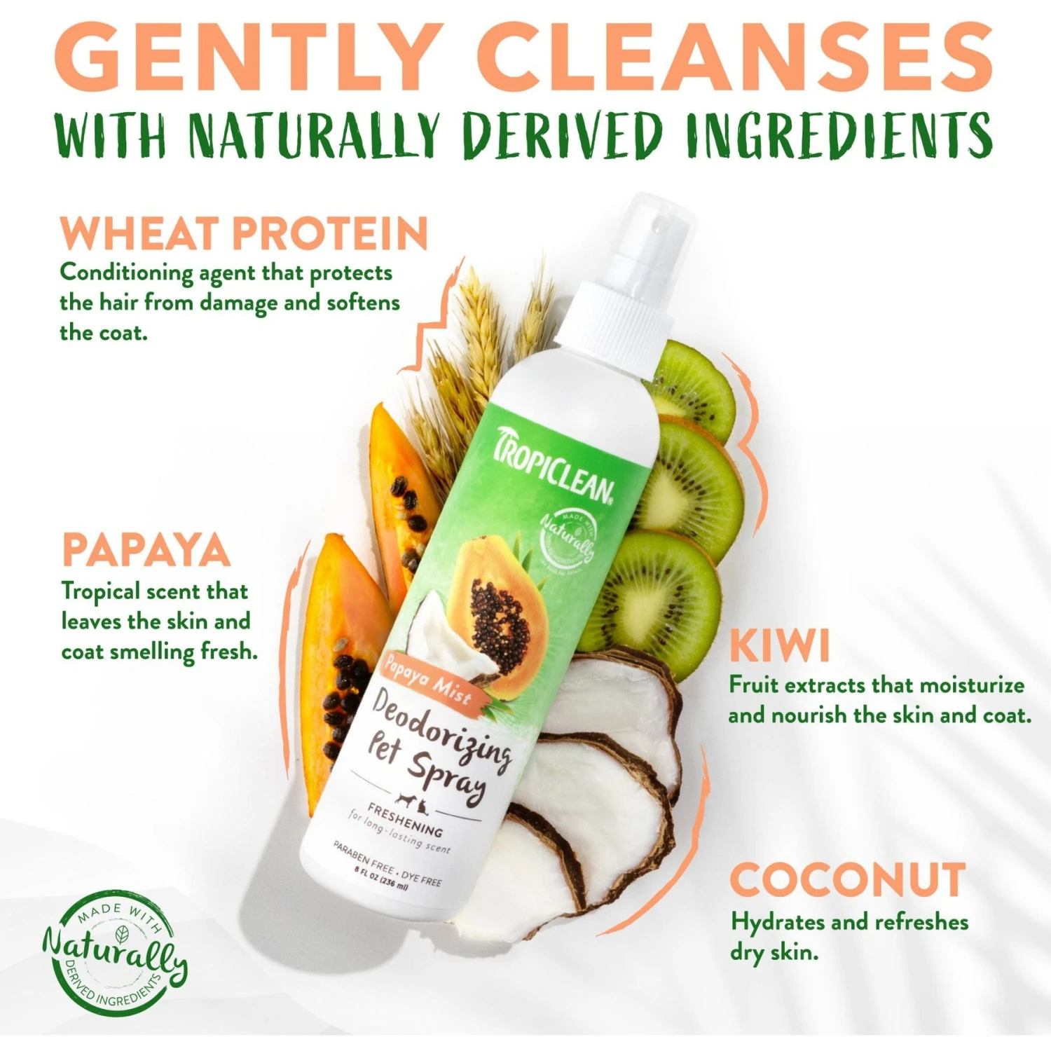 TropiClean Luxury 2 In 1 Papaya & Coconut Pet Shampoo & Conditioner & TropiClean Papaya Deodorizing Dog & Cat Spray 9 TropiClean Luxury 2 In 1 Papaya & Coconut Pet Shampoo & Conditioner & TropiClean Papaya Deodorizing Dog & Cat Spray - Image 7