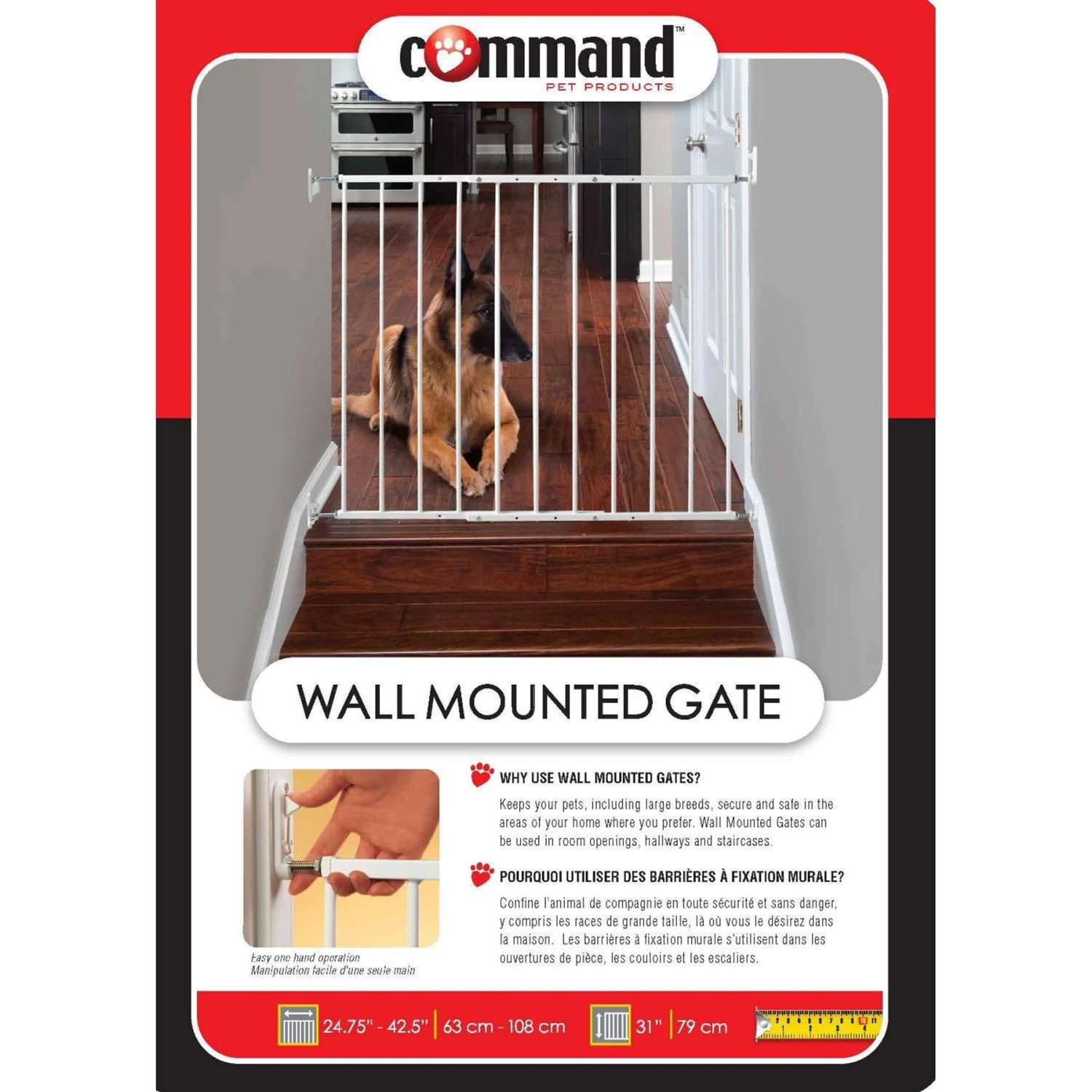 Command Pet Products Wall Mounted Pet Gate, White 7 Command Pet Products Wall Mounted Pet Gate, White - Image 5