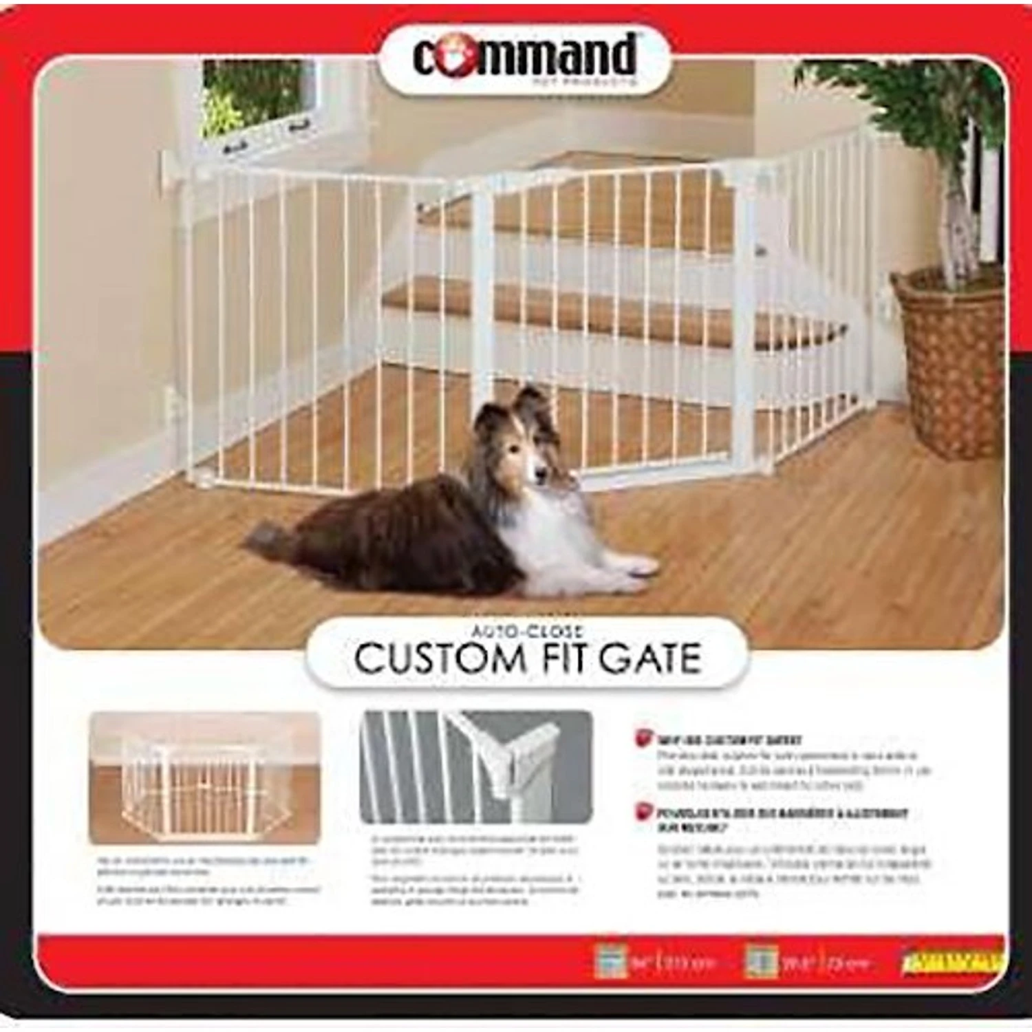 Command Pet Products Auto Closing Custom Fit Pet Gate, White 7 Command Pet Products Auto Closing Custom Fit Pet Gate, White - Image 5