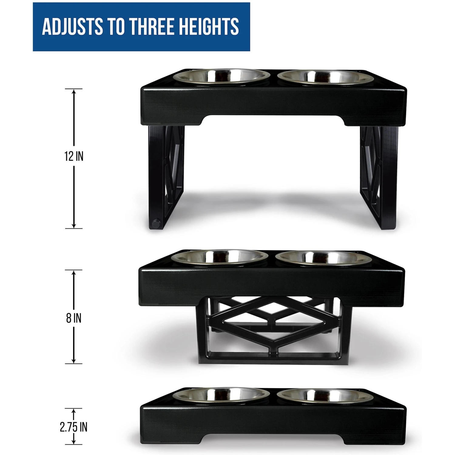 Pet Zone Designer Diner Adjustable Elevated Dog & Cat Bowls, 7-cup 6 Pet Zone Designer Diner Adjustable Elevated Dog & Cat Bowls, 7-cup - Image 4