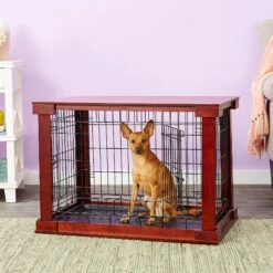Merry Products Double Door Furniture Style Dog Crate, Mahogany 13 Merry Products Double Door Furniture Style Dog Crate, Mahogany -Pet Dog Supply Store 118021 PT4. AC SS1800 V1562180681