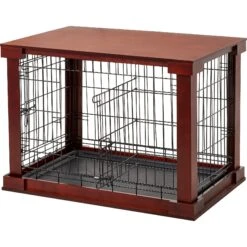 Merry Products Double Door Furniture Style Dog Crate, Mahogany 14 Merry Products Double Door Furniture Style Dog Crate, Mahogany -Pet Dog Supply Store 118021 PT5. AC SS1800 V1562180684