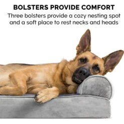 FurHaven Faux Fur Orthopedic Bolster Dog Bed With Removable Cover -Pet Dog Supply Store 138410 PT2. AC SS1800 V1693935497
