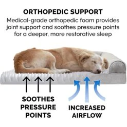 FurHaven Faux Fur Orthopedic Bolster Dog Bed With Removable Cover -Pet Dog Supply Store 138410 PT3. AC SS1800 V1693926317