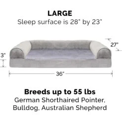 FurHaven Faux Fur Orthopedic Bolster Dog Bed With Removable Cover -Pet Dog Supply Store 138410 PT7. AC SS1800 V1693937965