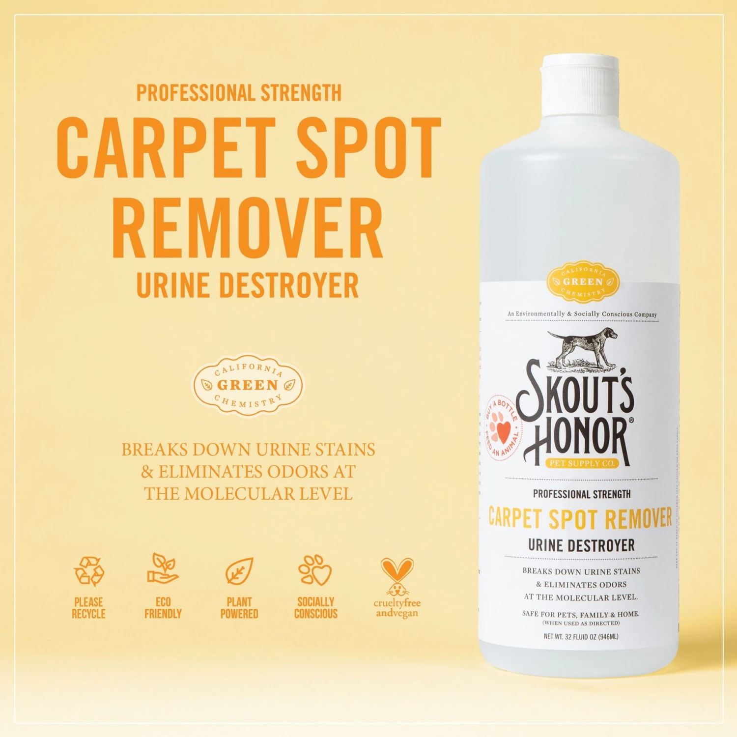 Skout's Honor Professional Strength Carpet Spot Remover Urine Destroyer Dog & Cat Spray, 32-oz Bottle 6 Skout's Honor Professional Strength Carpet Spot Remover Urine Destroyer Dog & Cat Spray, 32-oz Bottle - Image 4