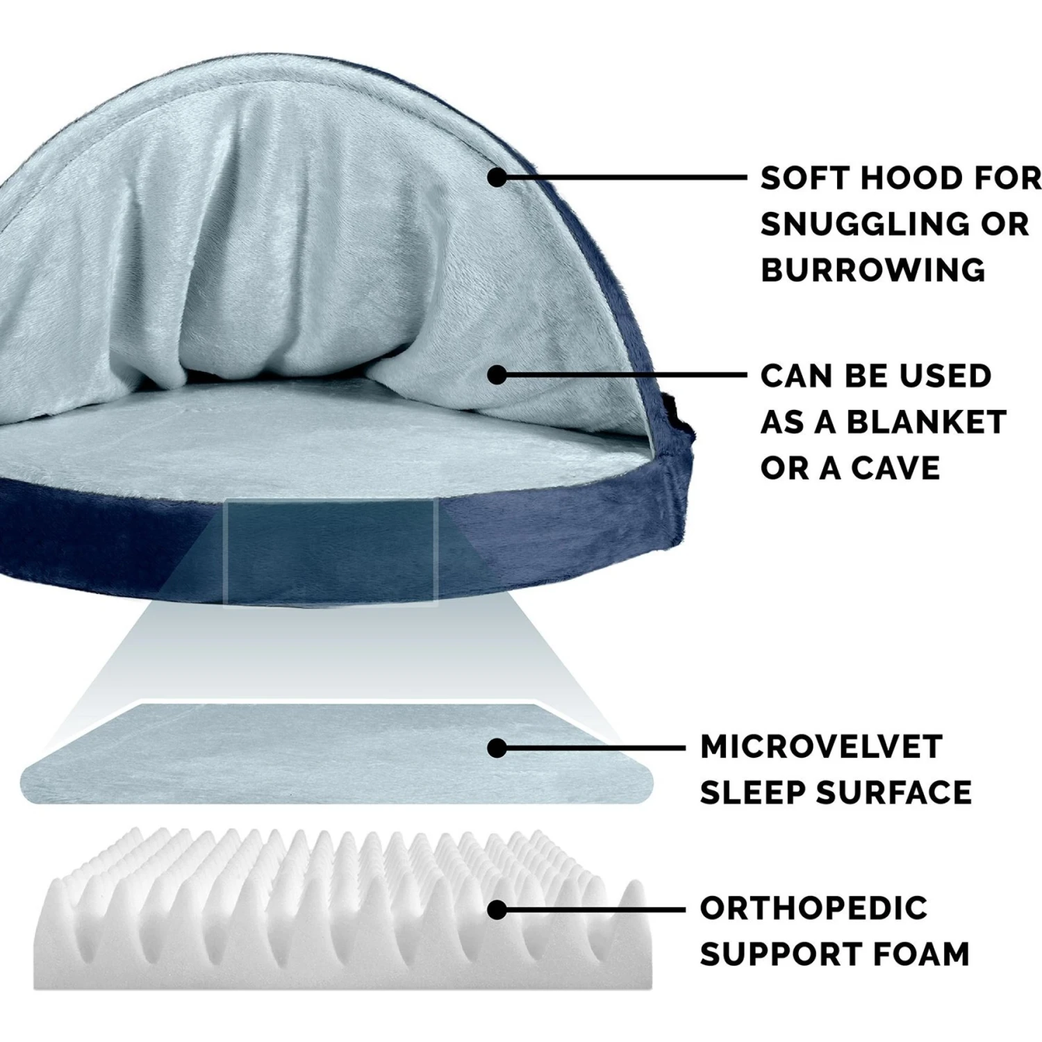 FurHaven Microvelvet Snuggery Orthopedic Cat & Dog Bed With Removable Cover 6 FurHaven Microvelvet Snuggery Orthopedic Cat & Dog Bed With Removable Cover - Image 4