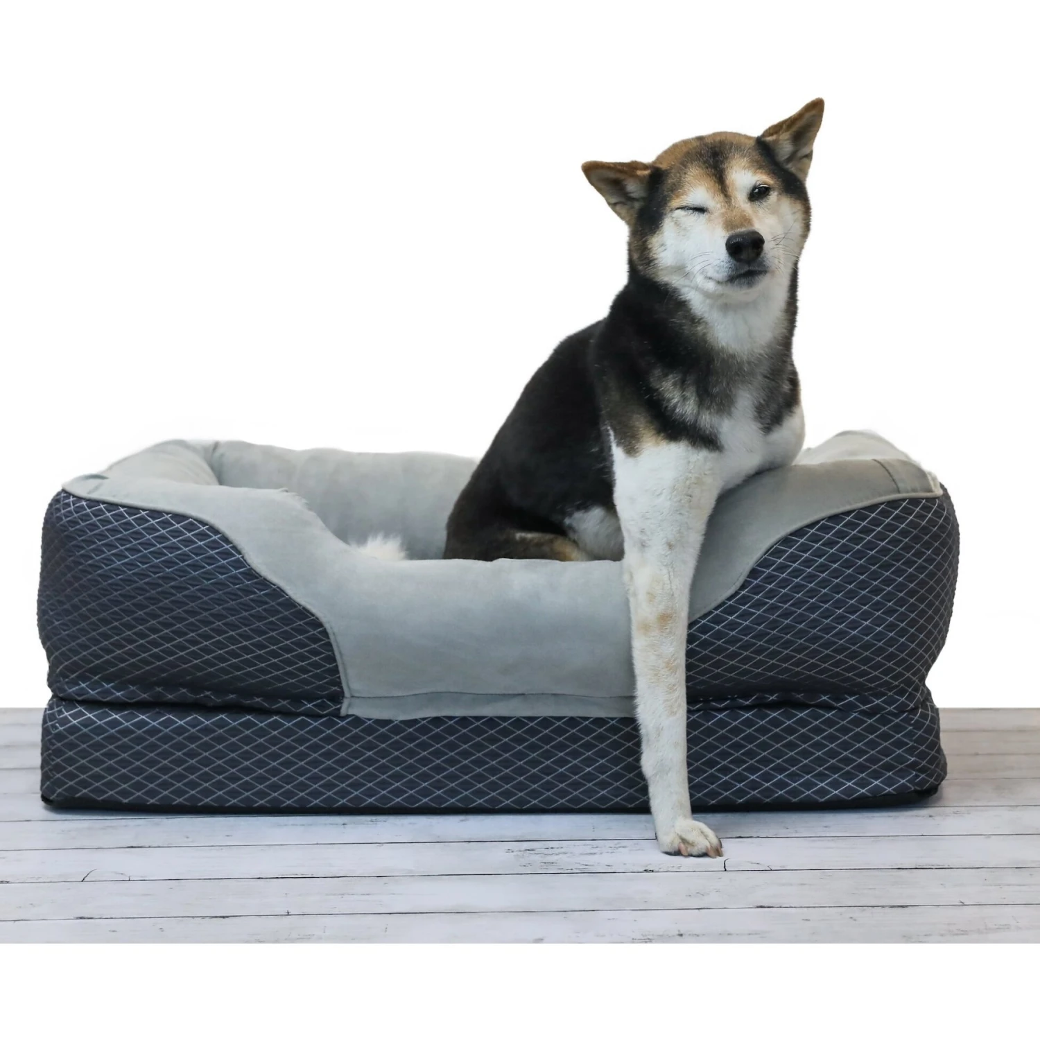 BarksBar Snuggly Sleeper Orthopedic Bolster Dog Bed With Removable Cover, Gray 9 BarksBar Snuggly Sleeper Orthopedic Bolster Dog Bed With Removable Cover, Gray - Image 7