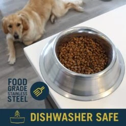 OurPets Durapet Premium Rubber-Bonded Stainless Steel No-Tip Bowl -Pet Dog Supply Store 155074 PT2. AC SS1800 V1638838590