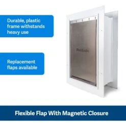 PetSafe Wall Entry Dual Flap Pet Door With Closing Panel, White -Pet Dog Supply Store 159084 PT2. AC SS1800 V1657656013
