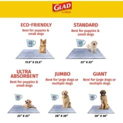 Glad For Pets Activated Carbon Dog Training Pads, 23" X 23" -Pet Dog Supply Store 162998 PT8. AC SS1800 V1678378361
