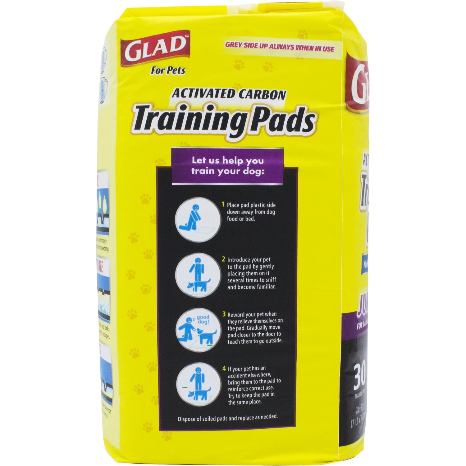 Glad For Pets Activated Carbon Jumbo Dog Training Pads, 28 X 30-in, 30 Count, Unscented 4 Glad For Pets Activated Carbon Jumbo Dog Training Pads, 28 X 30-in, 30 Count, Unscented - Image 2