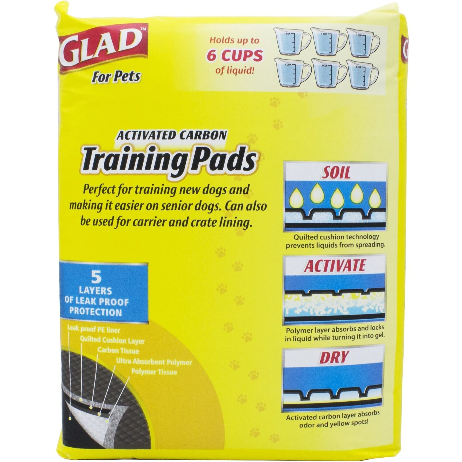 Glad For Pets Activated Carbon Jumbo Dog Training Pads, 28 X 30-in, 30 Count, Unscented 6 Glad For Pets Activated Carbon Jumbo Dog Training Pads, 28 X 30-in, 30 Count, Unscented - Image 4