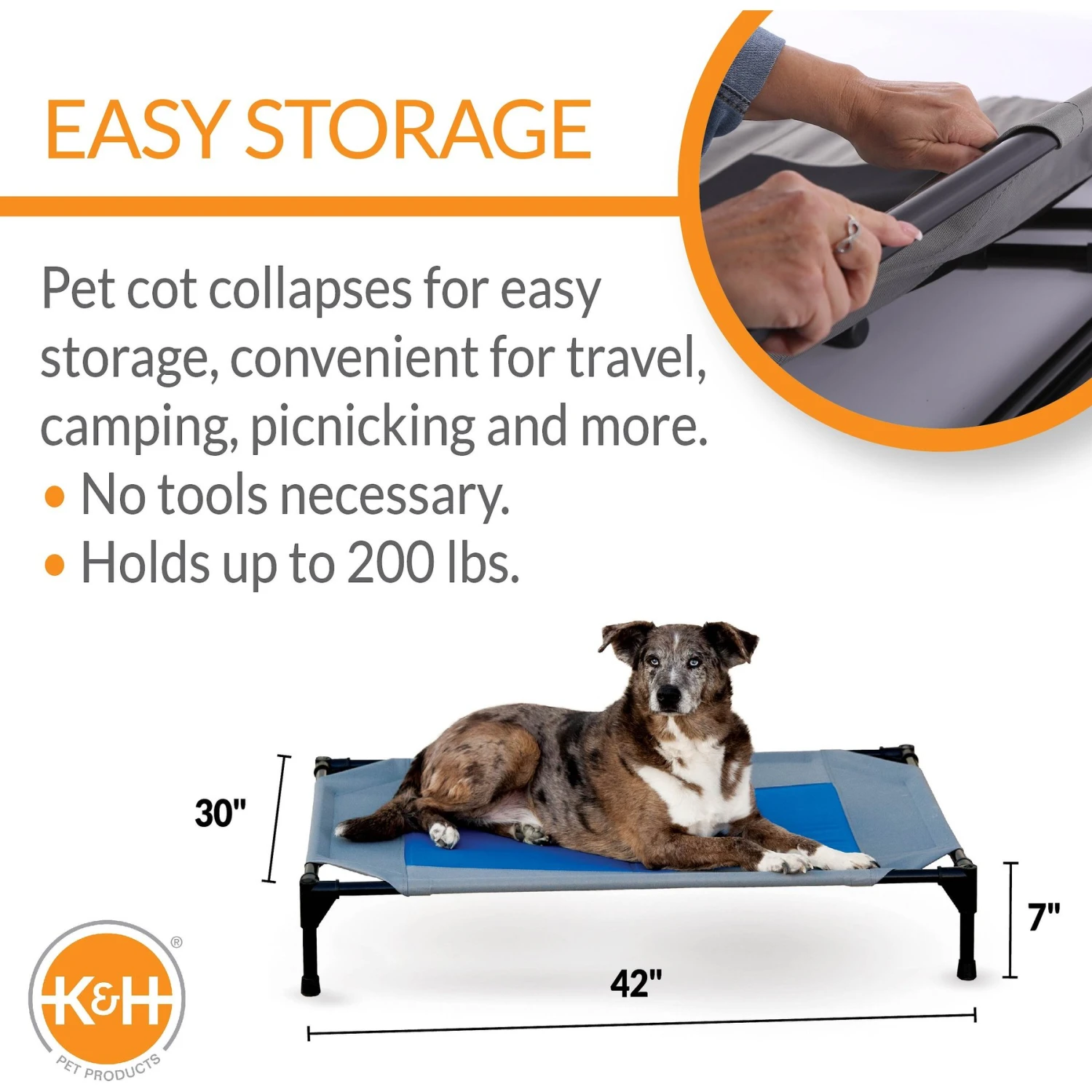 K&H Pet Products Coolin' Pet Cot Elevated Pet Bed 4 K&H Pet Products Coolin' Pet Cot Elevated Pet Bed - Image 2