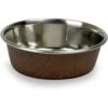 OurPets Durapet Non-Skid Woodgrain Stainless Steel Dog & Cat Bowl -Pet Dog Supply Store 169821 MAIN. AC SS1800 V1556730203