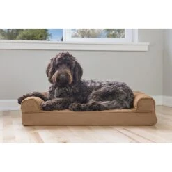 FurHaven Quilted Memory Top Bolster Cat & Dog Bed With Removable Cover
