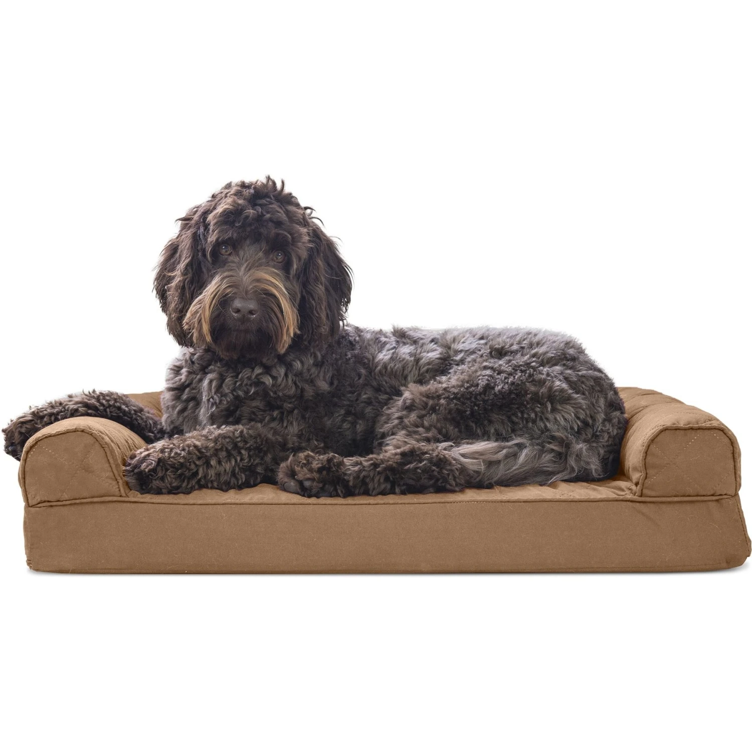 FurHaven Quilted Memory Top Bolster Cat & Dog Bed With Removable Cover 6 FurHaven Quilted Memory Top Bolster Cat & Dog Bed With Removable Cover - Image 4