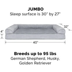 FurHaven Plush & Suede Memory Top Bolster Dog Bed With Removable Cover -Pet Dog Supply Store 173137 PT4. AC SS1800 V1663881141