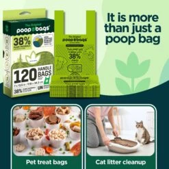 The Original Poop Bags Handle Tie USDA Biobased Waste Bags, Green, Large, 120 Count -Pet Dog Supply Store 173549 PT3. AC SS1800 V1695135188