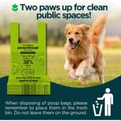 The Original Poop Bags Handle Tie USDA Biobased Waste Bags, Green, Large, 120 Count -Pet Dog Supply Store 173549 PT5. AC SS1800 V1695137086
