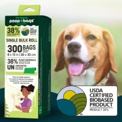 The Original Poop Bags USDA Biobased Bulk Roll, Green, Large, 300 Count -Pet Dog Supply Store 173551 PT2. AC SS1800 V1695136846