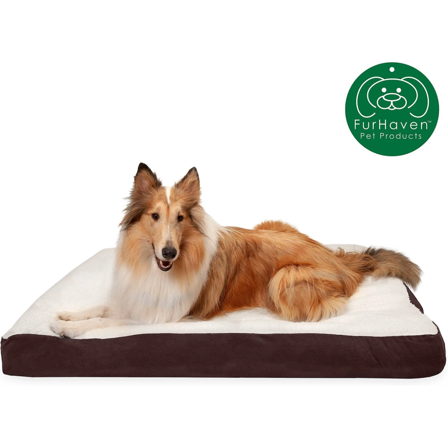 FurHaven Faux Sheepskin & Suede Deluxe Pillow Cat & Dog Bed With Removable Cover 4 FurHaven Faux Sheepskin & Suede Deluxe Pillow Cat & Dog Bed With Removable Cover - Image 2
