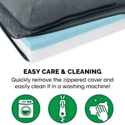 FurHaven Two Tone Faux Fur & Suede Deluxe Chaise Cooling Gel Dog & Cat Bed With Removable Cover -Pet Dog Supply Store 176048 PT7. AC SS1800 V1601490980