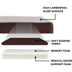 FurHaven Faux Sheepskin & Suede Memory Foam Cat & Dog Bed With Removable Cover -Pet Dog Supply Store 176210 PT5. AC SS1800 V1606386122