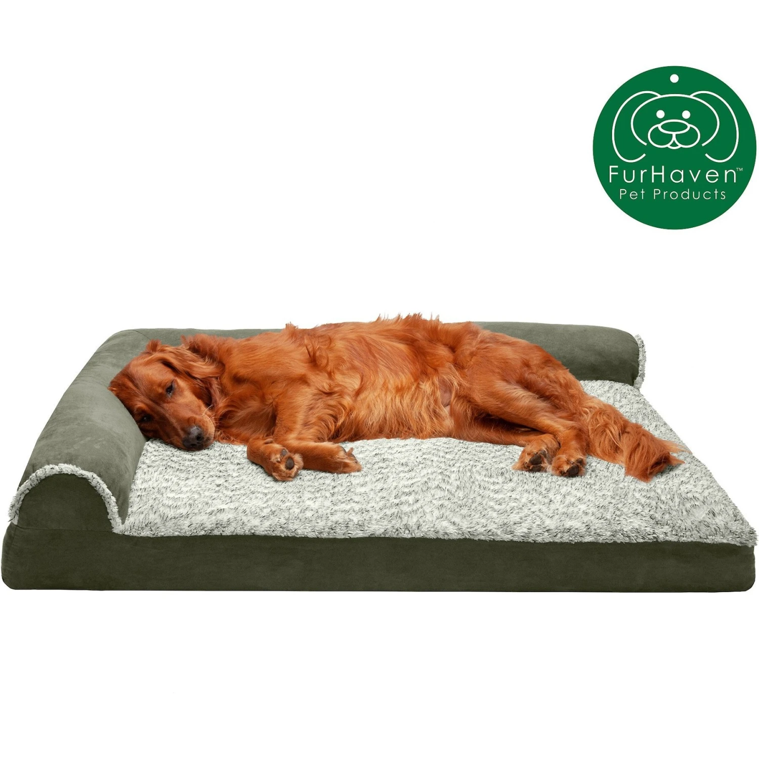 FurHaven Two-Tone Deluxe Chaise Memory Top Cat & Dog Bed With Removable Cover 6 FurHaven Two-Tone Deluxe Chaise Memory Top Cat & Dog Bed With Removable Cover - Image 4