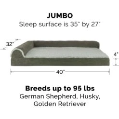 FurHaven Two-Tone Deluxe Chaise Memory Top Cat & Dog Bed With Removable Cover 15 FurHaven Two-Tone Deluxe Chaise Memory Top Cat & Dog Bed With Removable Cover -Pet Dog Supply Store 176268 PT4. AC SS1800 V1667228571