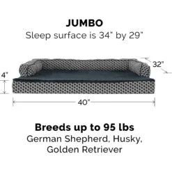 FurHaven Comfy Couch Memory Top Cat & Dog Bed With Removable Cover -Pet Dog Supply Store 178816 PT4. AC SS1800 V1701882377