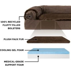 FurHaven Plush Deluxe Chaise Cooling Gel Cat & Dog Bed With Removable Cover -Pet Dog Supply Store 178937 PT4. AC SS1800 V1703798766