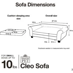 Enchanted Home Pet Cleo Sofa Cat & Dog Bed With Removable Cover, Small -Pet Dog Supply Store 180306 PT6. AC SS1800 V1563226392