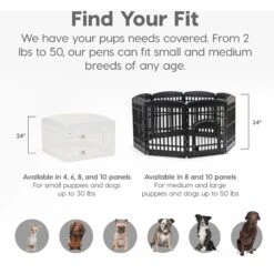 IRIS USA 4-6 Panel Dog Exercise Playpen With Door, 24-in -Pet Dog Supply Store 182204 PT8. AC SS1800 V1685548201