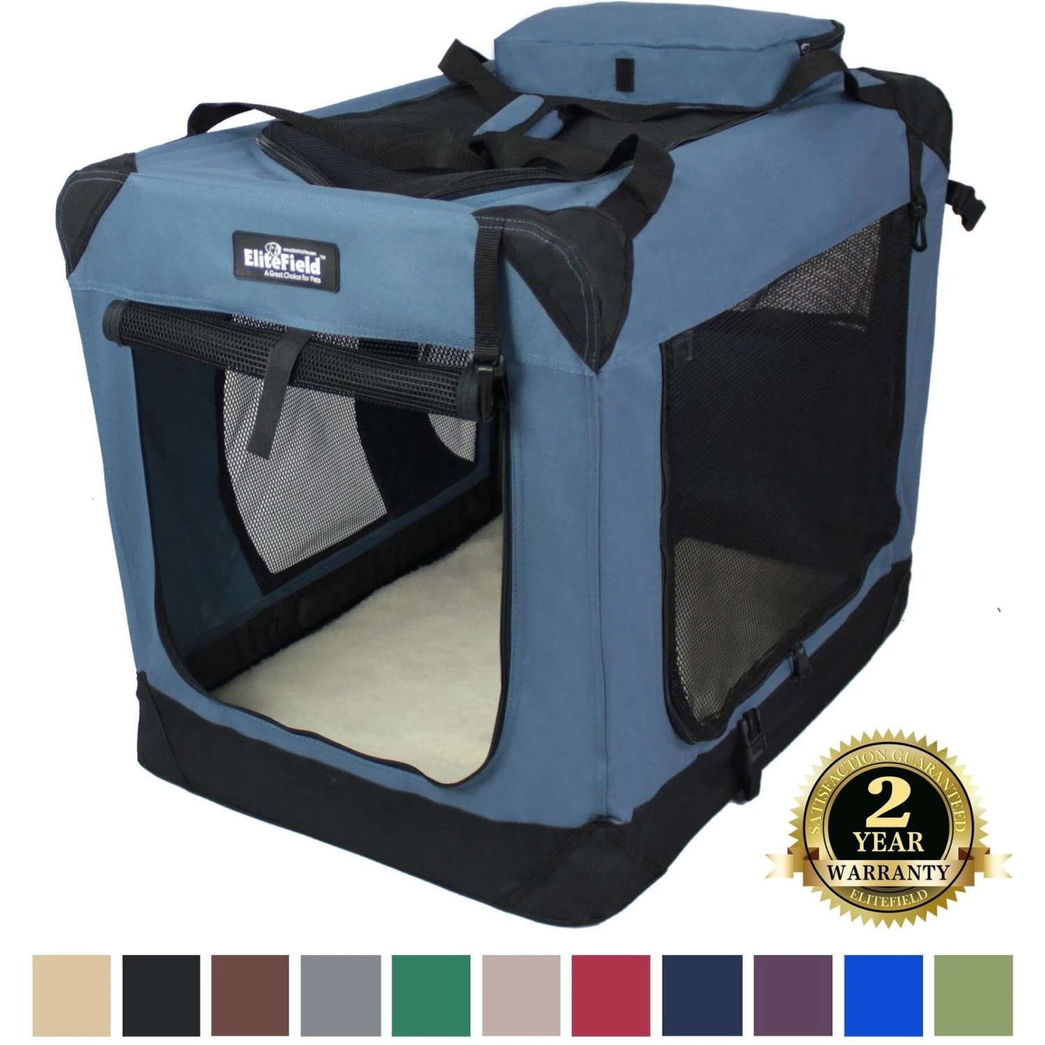 EliteField 3-Door Collapsible Soft-Sided Dog Crate 3 EliteField 3-Door Collapsible Soft-Sided Dog Crate