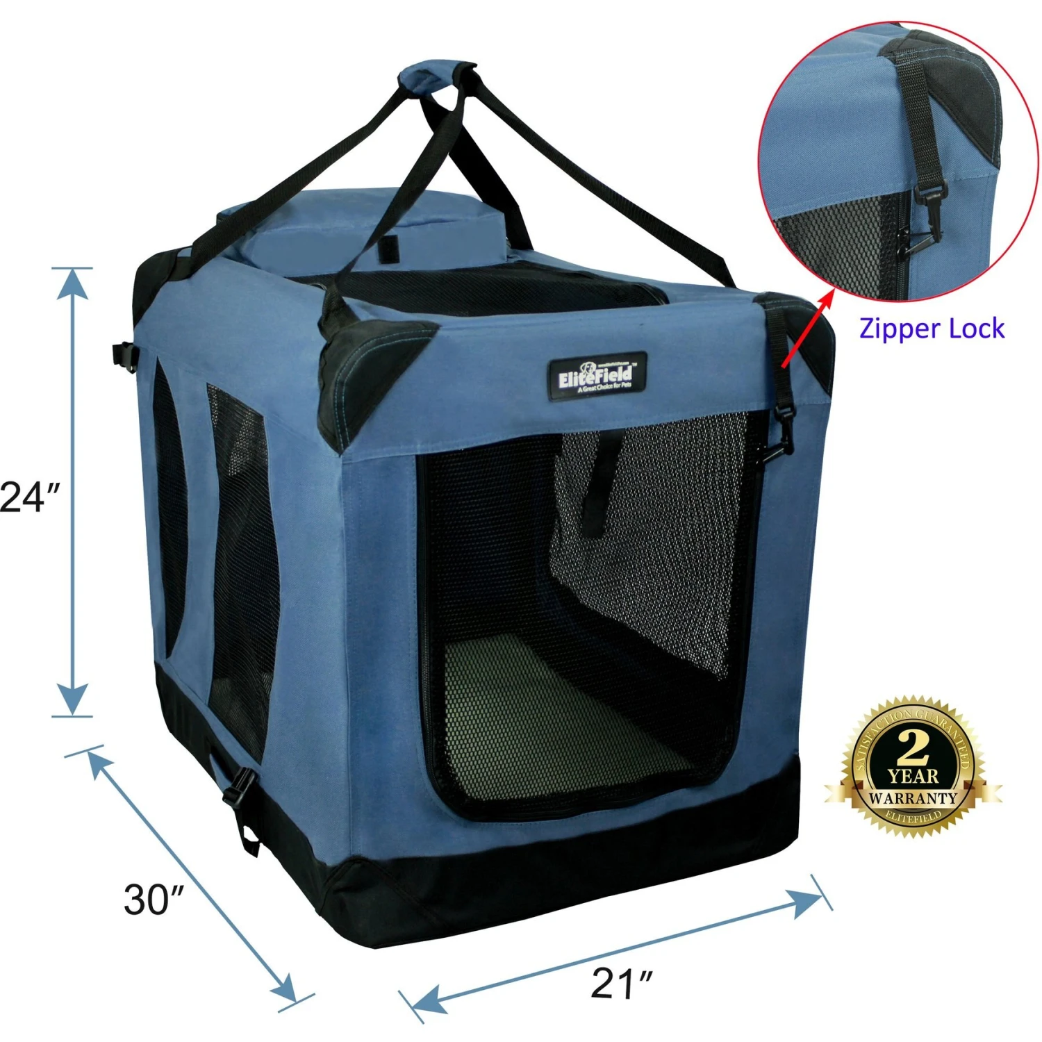EliteField 3-Door Collapsible Soft-Sided Dog Crate 4 EliteField 3-Door Collapsible Soft-Sided Dog Crate - Image 2