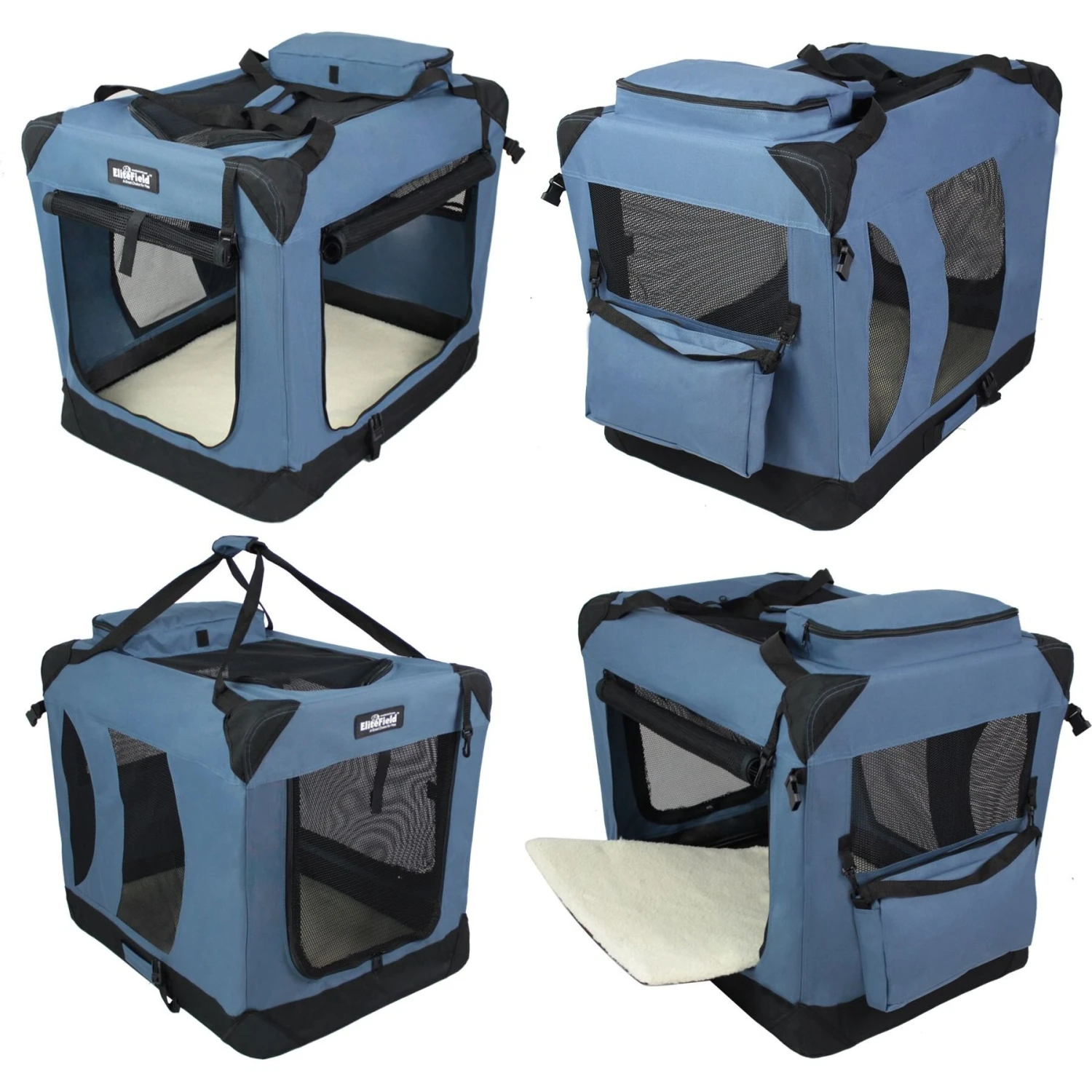 EliteField 3-Door Collapsible Soft-Sided Dog Crate 7 EliteField 3-Door Collapsible Soft-Sided Dog Crate - Image 5