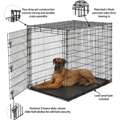 MidWest Solution Series XX-Large Heavy Duty Single Door Dog Crate, 54 Inch -Pet Dog Supply Store 192364 PT2. AC SS1800 V1570569369
