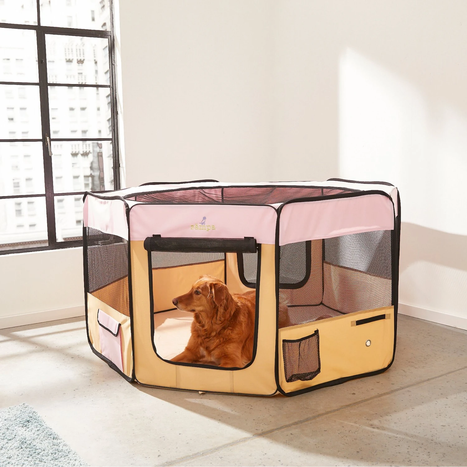 Zampa Pet Folding Soft-sided Dog & Cat Playpen 3 Zampa Pet Folding Soft-sided Dog & Cat Playpen