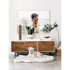 PawBrands PupRug Faux Fur Curve Orthopedic Pillow Dog Bed With Removable Cover, White -Pet Dog Supply Store 194376 PT5. AC SS1800 V1566829965