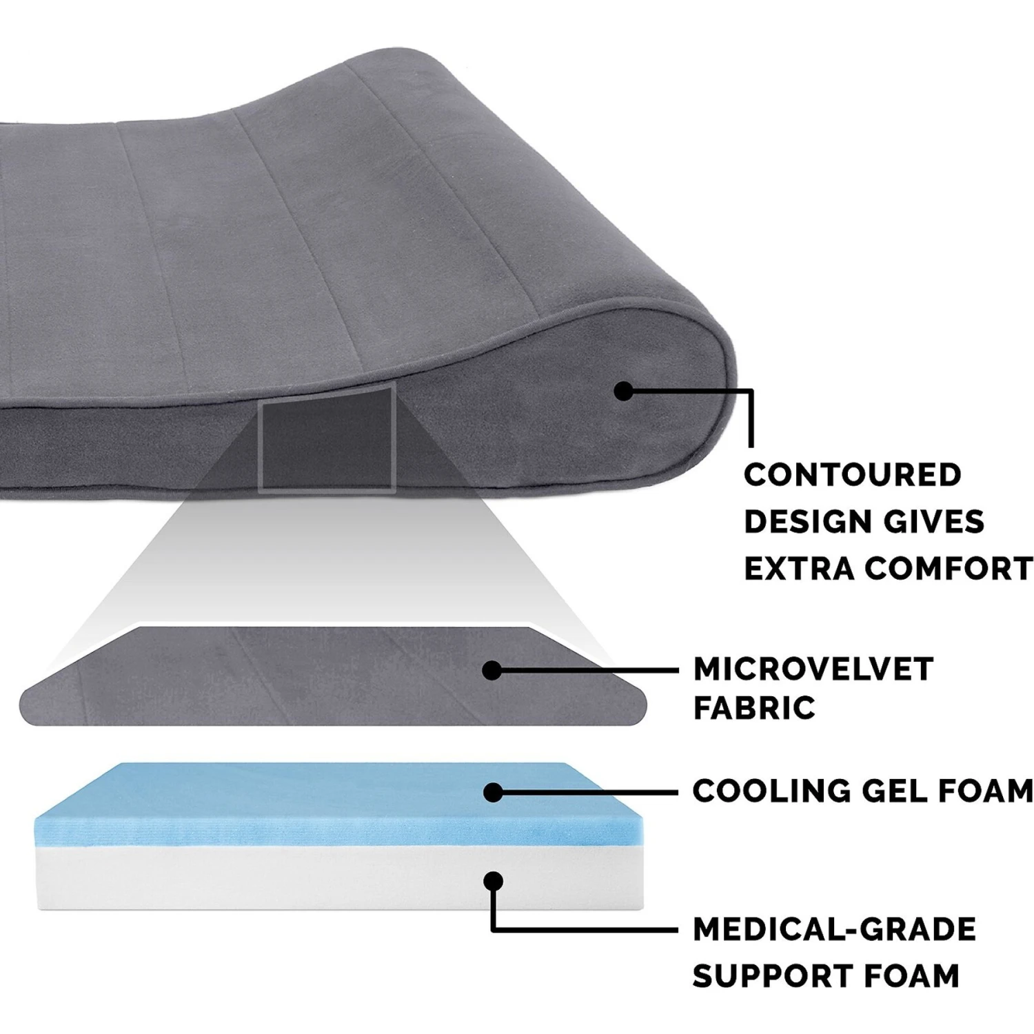 FurHaven Microvelvet Luxe Lounger Cooling Gel Dog Bed With Removable Cover 8 FurHaven Microvelvet Luxe Lounger Cooling Gel Dog Bed With Removable Cover - Image 6
