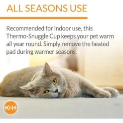 K&H Pet Products Thermo-Snuggle Cup Bomber Heated Dog & Cat Bed -Pet Dog Supply Store 199100 PT2. AC SS1800 V1647909133