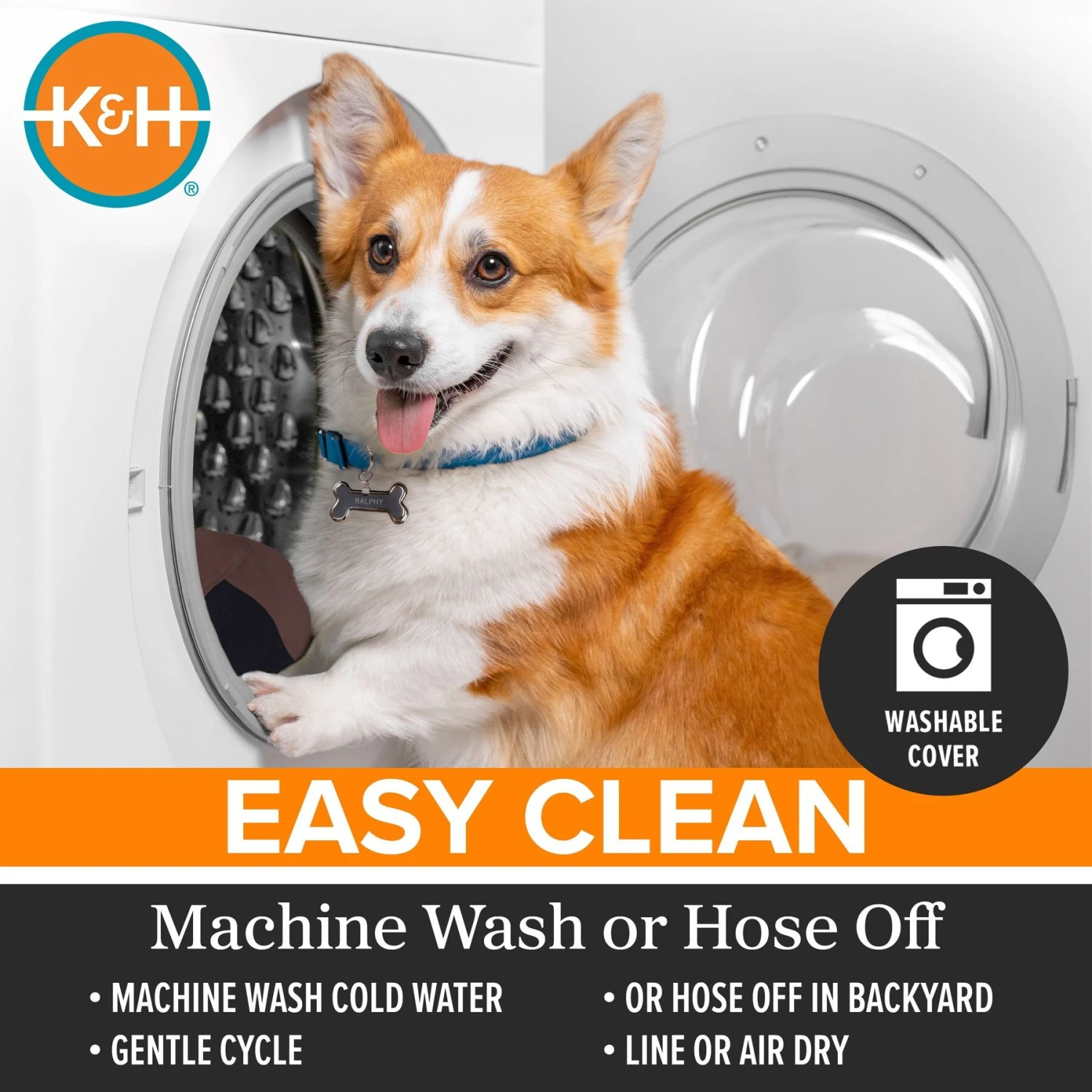 K&H Pet Products Original Indoor/Outdoor Covered Elevated Dog Bed, Navy Blue 8 K&H Pet Products Original Indoor/Outdoor Covered Elevated Dog Bed, Navy Blue - Image 6