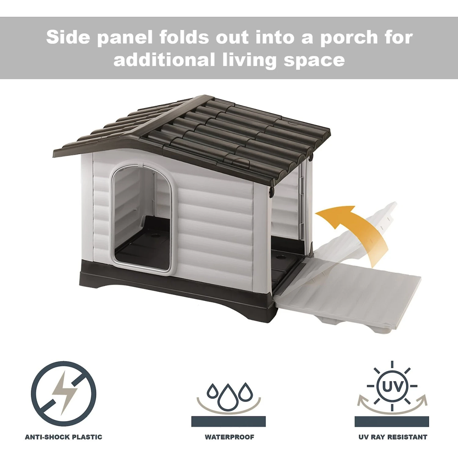 MidWest Ferplast Villa Dog Kennel With Folding Porch 4 MidWest Ferplast Villa Dog Kennel With Folding Porch - Image 2