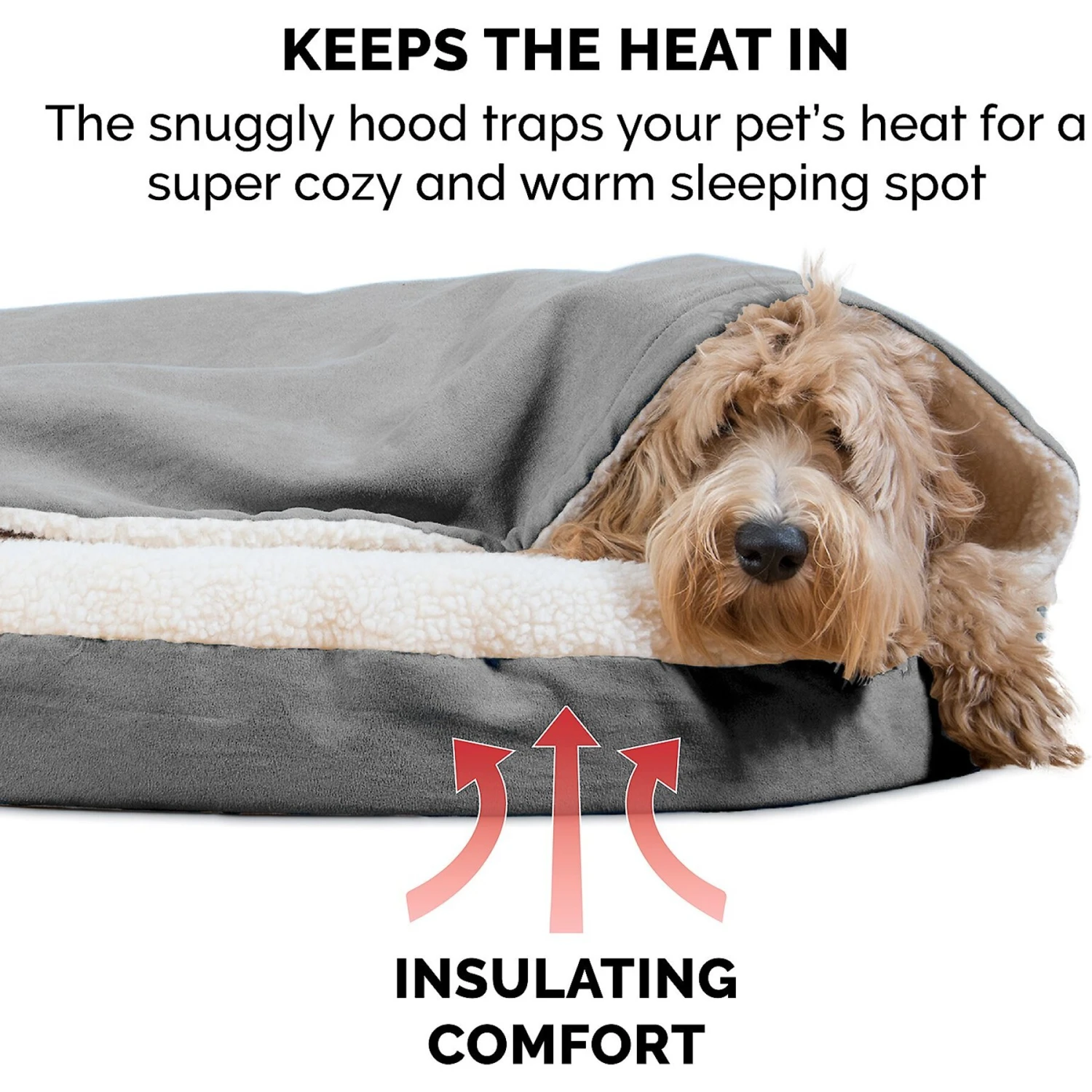 FurHaven Faux Sheepskin Snuggery Orthopedic Cat & Dog Bed With Removable Cover 9 FurHaven Faux Sheepskin Snuggery Orthopedic Cat & Dog Bed With Removable Cover - Image 7