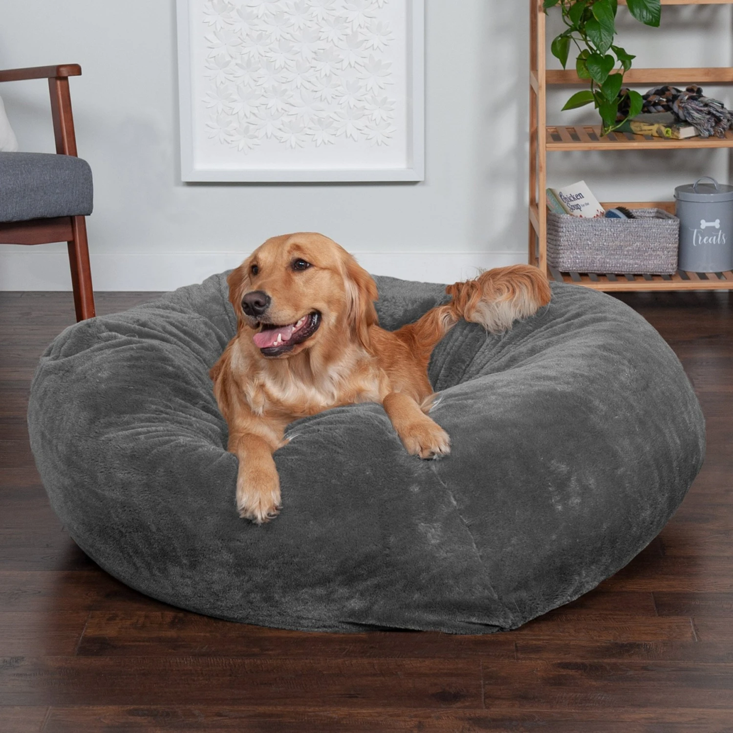 FurHaven Plush Ball Pillow Dog Bed With Removable Cover 3 FurHaven Plush Ball Pillow Dog Bed With Removable Cover