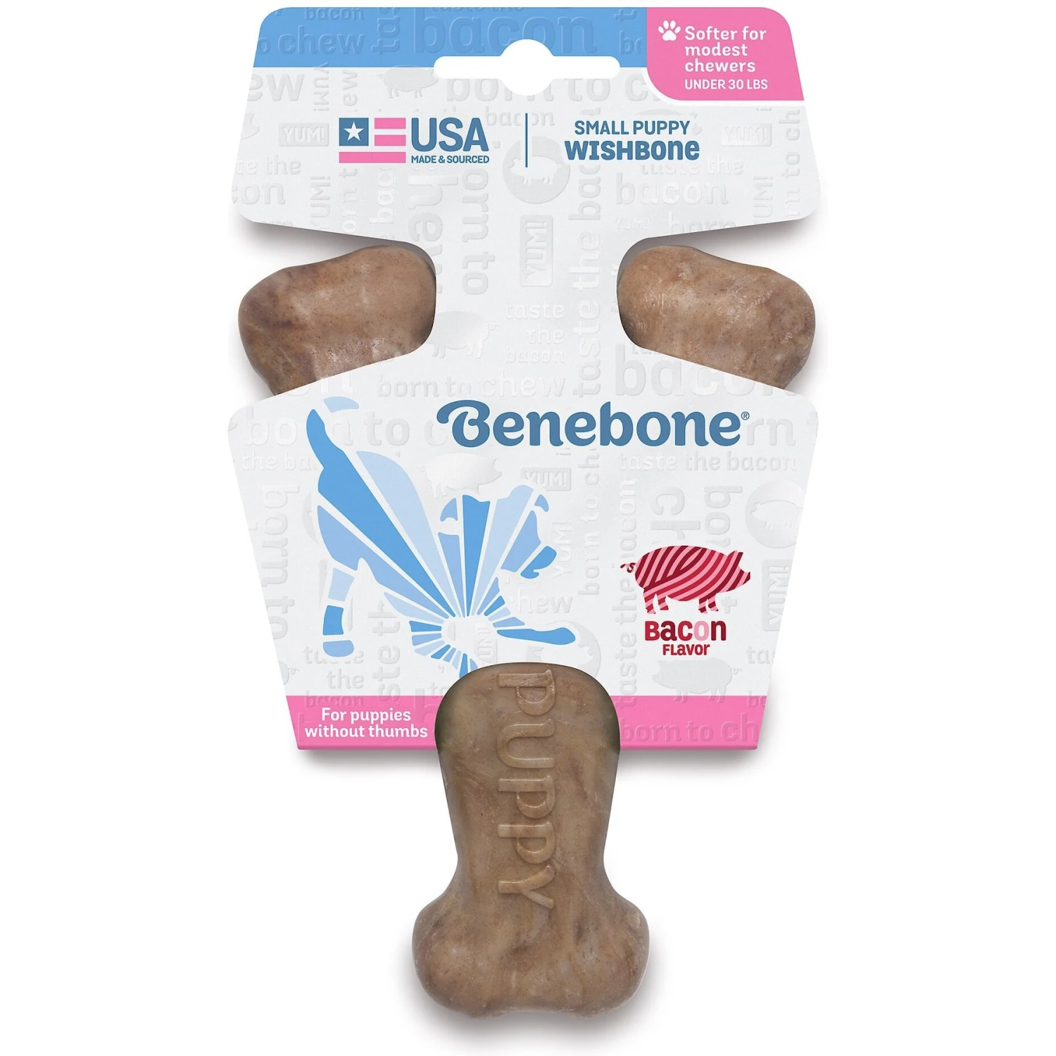 Benebone Bacon Flavor Wishbone Tough Puppy Chew Toy 5 Benebone Bacon Flavor Wishbone Tough Puppy Chew Toy - Image 3