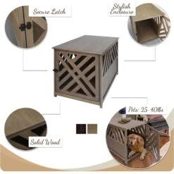 Casual Home Modern Lattice Single Door Furniture Style Dog Crate & End Table -Pet Dog Supply Store 209980 pt5. AC SS1800 V1573854597