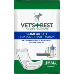 Vet's Best Comfort-Fit Disposable Male Dog Wraps